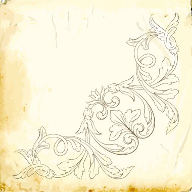 Tasarım için vintage elementlerin vektör barok 'u. 