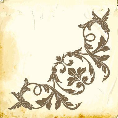 Tasarım için vintage elementlerin vektör barok 'u. 