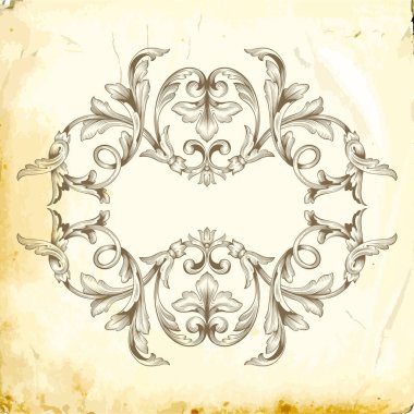 Tasarım için vintage elementlerin vektör barok 'u. 