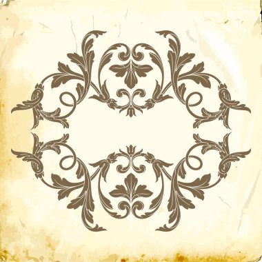 Tasarım için vintage elementlerin vektör barok 'u. 