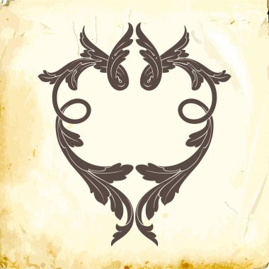 Tasarım için vintage elementlerin vektör barok 'u. 