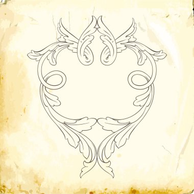 Tasarım için vintage elementlerin vektör barok 'u. 