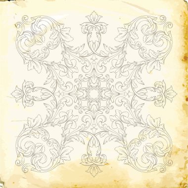 Tasarım için vintage elementlerin vektör barok 'u. 