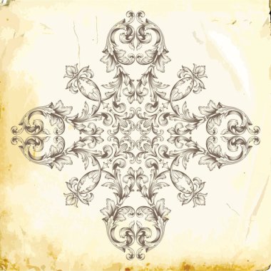 Tasarım için vintage elementlerin vektör barok 'u. 