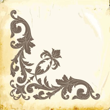 Tasarım için vintage elementlerin vektör barok 'u. 