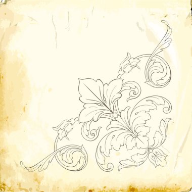 Tasarım için vintage elementlerin vektör barok 'u. 