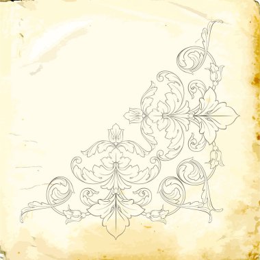 Tasarım için vintage elementlerin vektör barok 'u. 