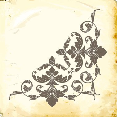 Tasarım için vintage elementlerin vektör barok 'u. 