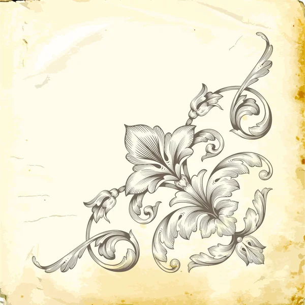 Tasarım için vintage elementlerin vektör barok 'u. 