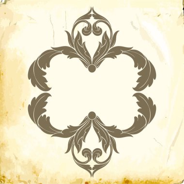 Tasarım için vintage elementlerin vektör barok 'u. 