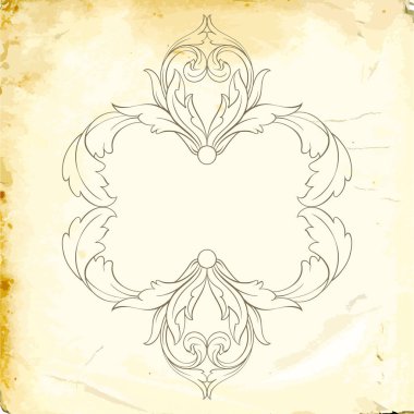 Tasarım için vintage elementlerin vektör barok 'u. 