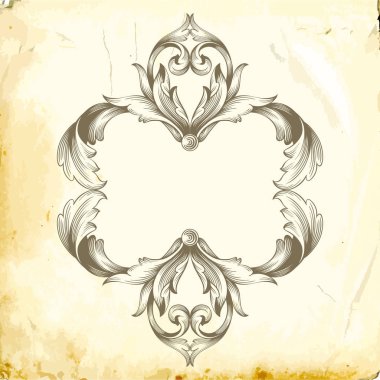 Tasarım için vintage elementlerin vektör barok 'u. 