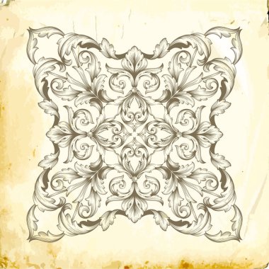 Tasarım için vintage elementlerin vektör barok 'u. 