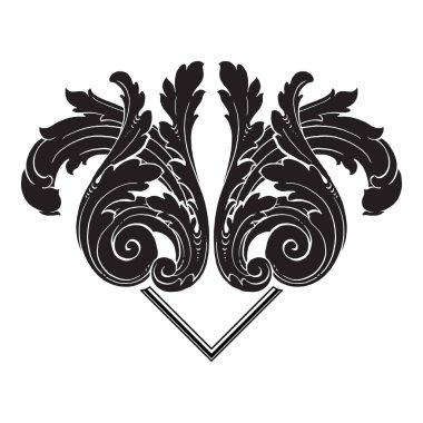 Tasarım için vintage elementlerin vektör barok 'u. 