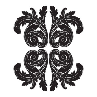 Tasarım için vintage elementlerin vektör barok 'u. 