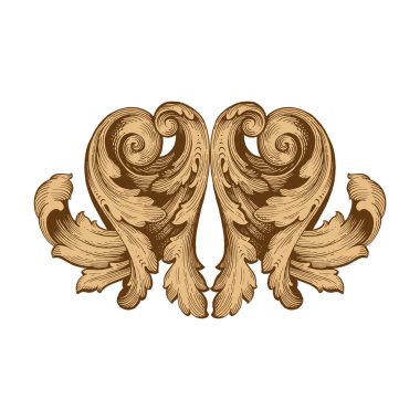 Tasarım için vintage elementlerin vektör barok 'u. 