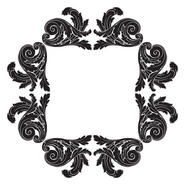 Tasarım için vintage elementlerin vektör barok 'u. 