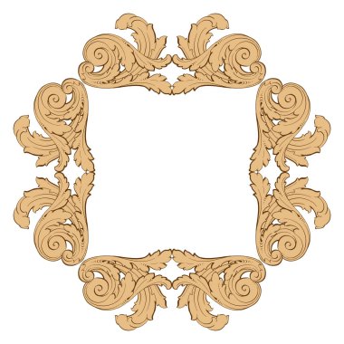 Tasarım için vintage elementlerin vektör barok 'u. 