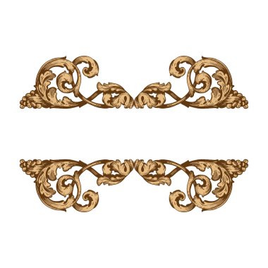 Tasarım için vintage elementlerin vektör barok 'u. 