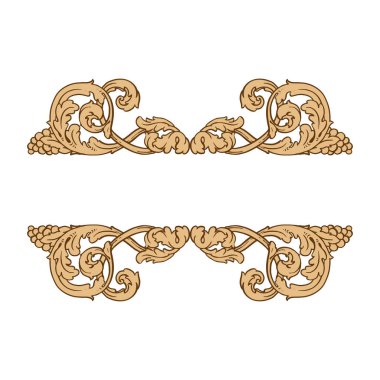 Tasarım için vintage elementlerin vektör barok 'u. 