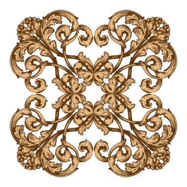Tasarım için vintage elementlerin vektör barok 'u. 