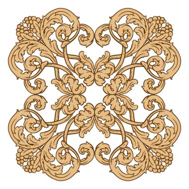 Tasarım için vintage elementlerin vektör barok 'u. 