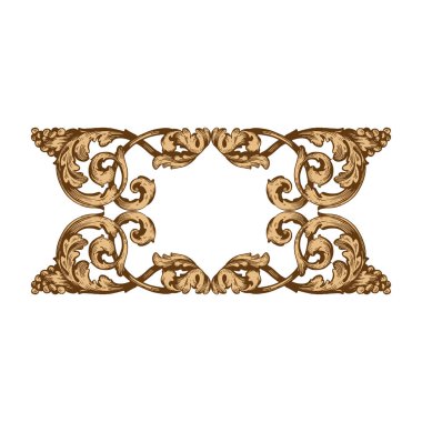 Tasarım için vintage elementlerin vektör barok 'u. 