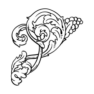 Tasarım için vintage elementlerin vektör barok 'u. 