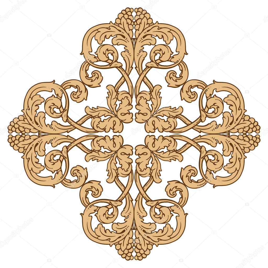 Vector baroque of vintage elements for design. 