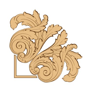 Tasarım için vintage elementlerin vektör barok 'u. 