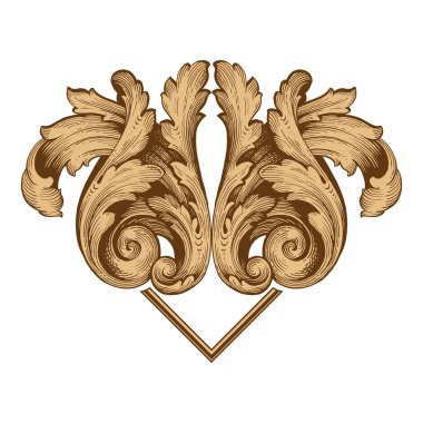 Tasarım için vintage elementlerin vektör barok 'u. 