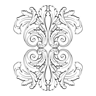 Tasarım için vintage elementlerin vektör barok 'u. 