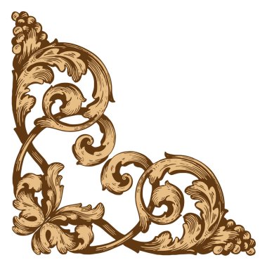 Tasarım için vintage elementlerin vektör barok 'u. 