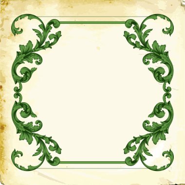 Tasarım için vintage elementlerin vektör barok 'u. 