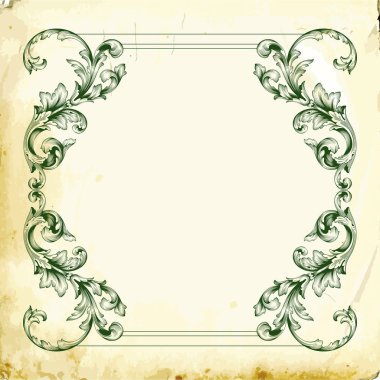 Tasarım için vintage elementlerin vektör barok 'u. 