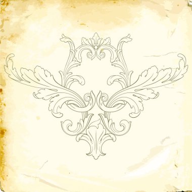 Tasarım için vintage elementlerin vektör barok 'u. 