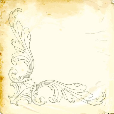 Tasarım için vintage elementlerin vektör barok 'u. 