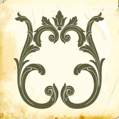 Tasarım için vintage elementlerin vektör barok 'u. 