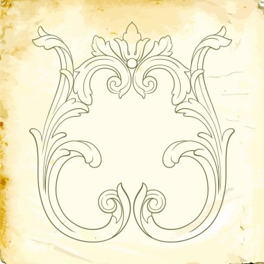 Tasarım için vintage elementlerin vektör barok 'u. 