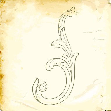 Tasarım için vintage elementlerin vektör barok 'u. 