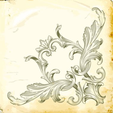 Tasarım için vintage elementlerin vektör barok 'u. 
