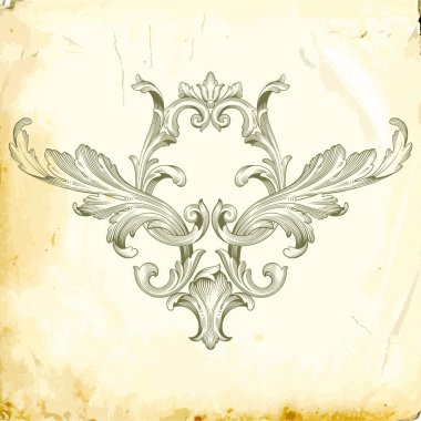 Tasarım için vintage elementlerin vektör barok 'u. 