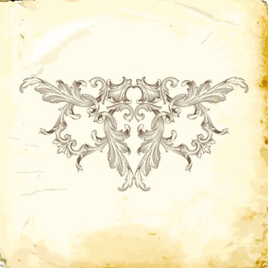 Tasarım için vintage elementlerin vektör barok 'u. 