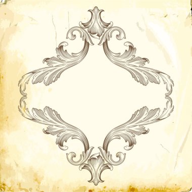 Tasarım için vintage elementlerin vektör barok 'u. 