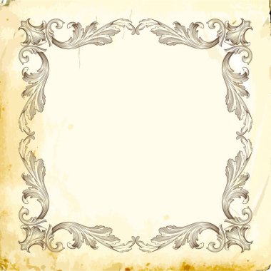 Tasarım için vintage elementlerin vektör barok 'u. 