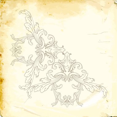 Tasarım için vintage elementlerin vektör barok 'u. 