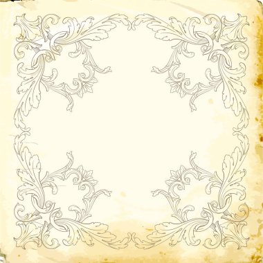 Tasarım için vintage elementlerin vektör barok 'u. 