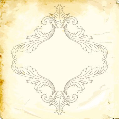 Tasarım için vintage elementlerin vektör barok 'u. 