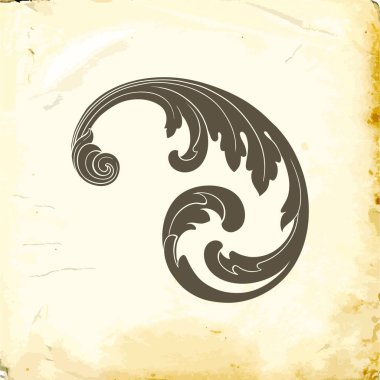 Tasarım için vintage elementlerin vektör barok 'u. 