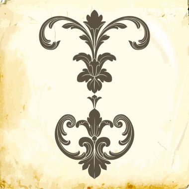 Tasarım için vintage elementlerin vektör barok 'u. 